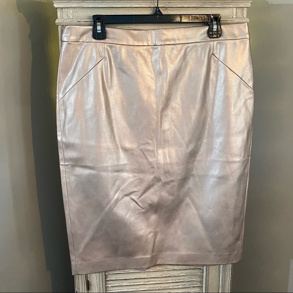 Bar III Metallic Rose Gold Pencil Skirt XL